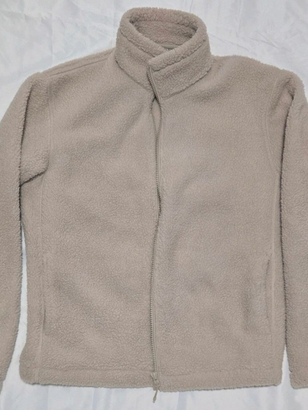 Uniqlo Beige Fleece Full Zip Jacket Women XS